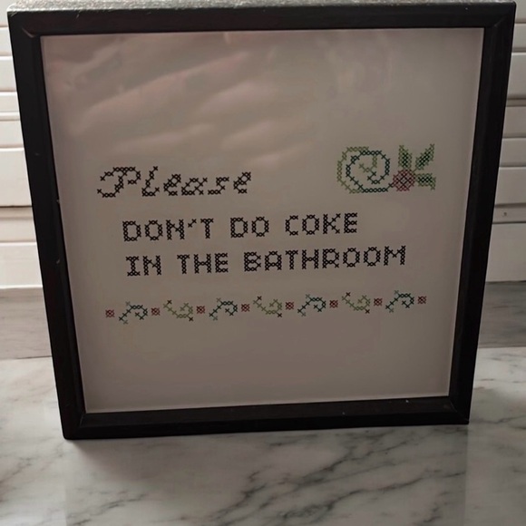 Other - LIKE NEW Framed Cross-Stitch Look Art